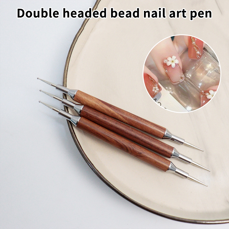 Nail Art Dotting Tool - Sandalwood Nail Dotting Pen Double-end Nail