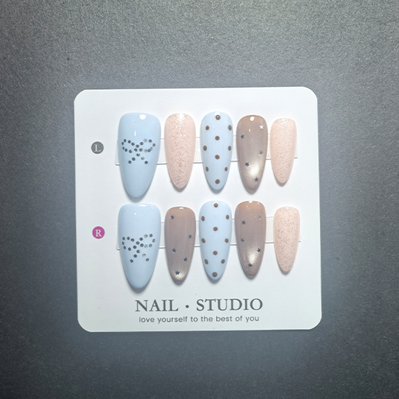 Nail Art Gliter - 10Pcs 100% Handmade Press on Nails