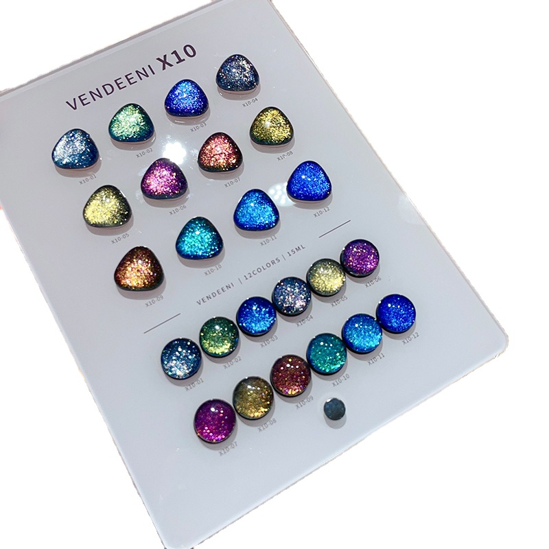Nail Art Cat Eye - VENDEENI 18 Colors 12 Color Glitter