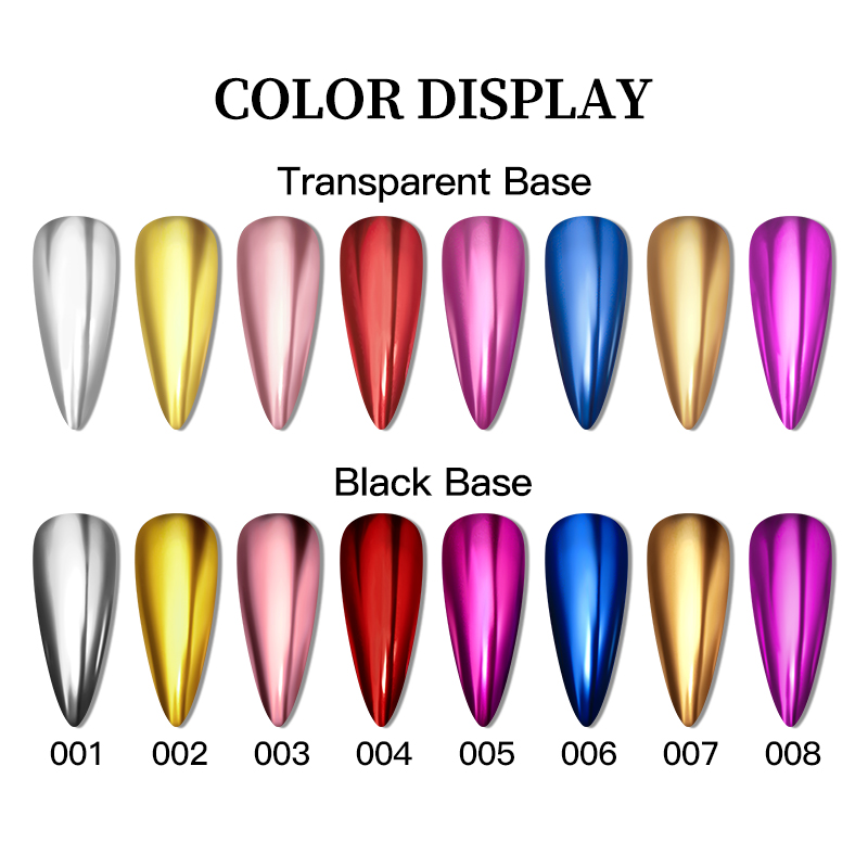 Metallic Gold Silver Mirror Po - Nail Glitter Chrome ulasan dan harga
