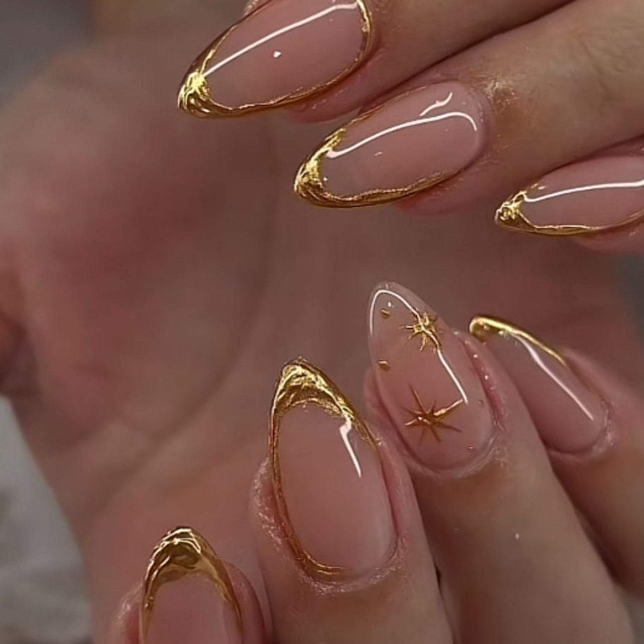 24Pcs Short Almond Nails Set F - Nail Art Gliter ulasan dan harga