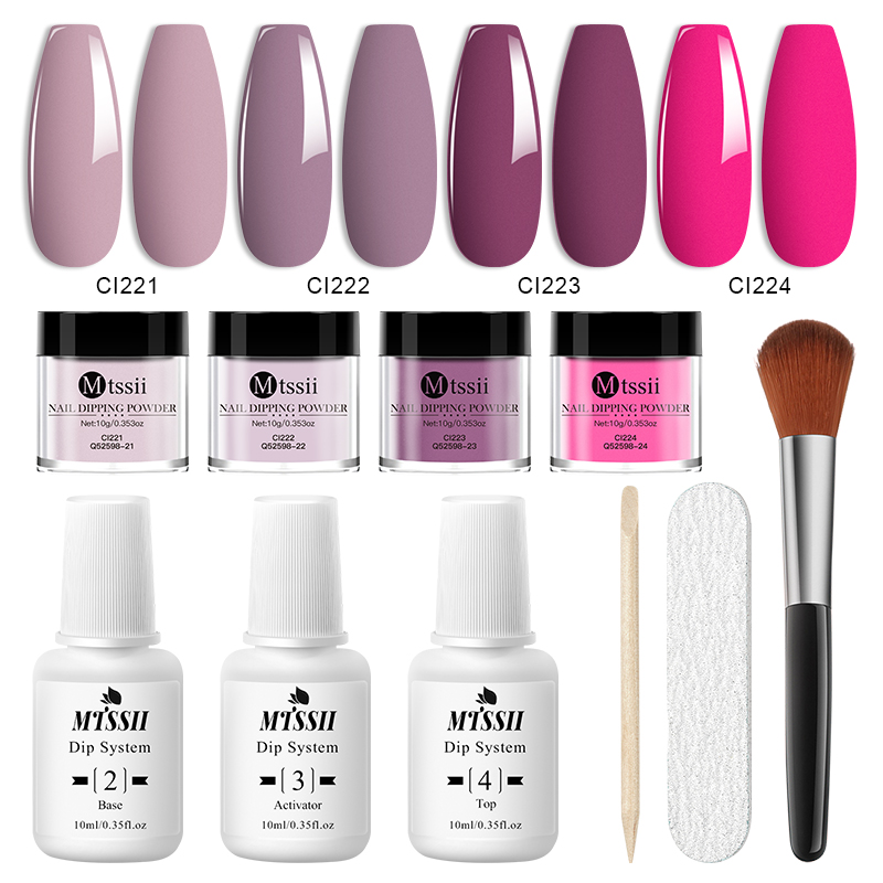 10PCS/Set Dip Nails Powder Kit - Nail Glitter Chrome ulasan dan harga