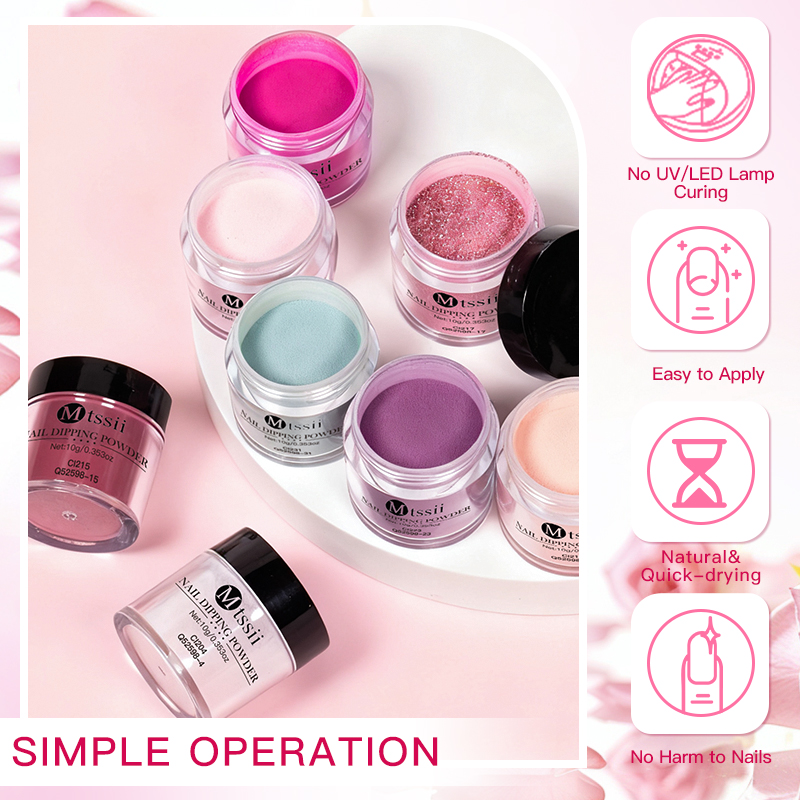 10PCS/Set Dip Nails Powder Kit - Nail Glitter Chrome ulasan dan harga
