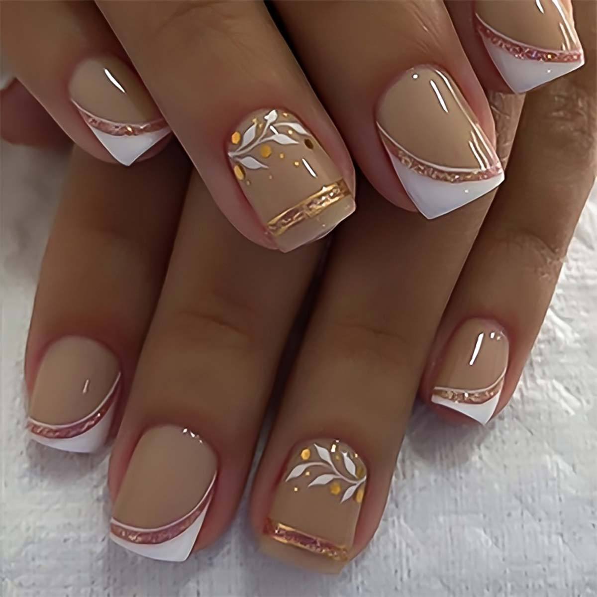 Nude Short Square Press On Nai - Nail Art Gliter ulasan dan harga