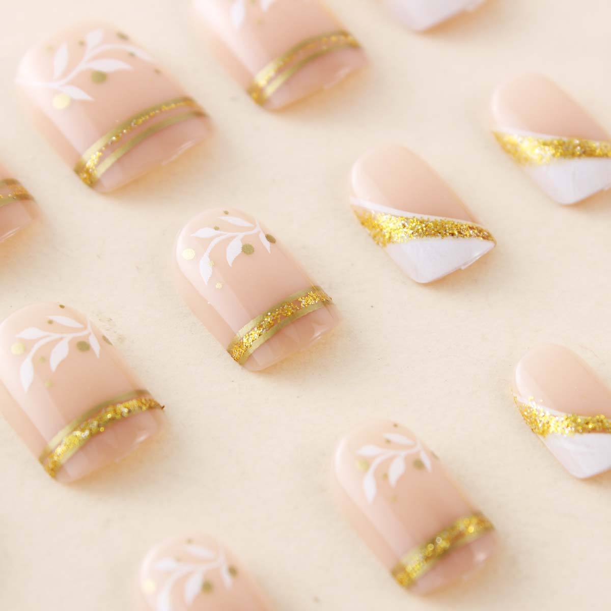 Nude Short Square Press On Nai - Nail Art Gliter ulasan dan harga