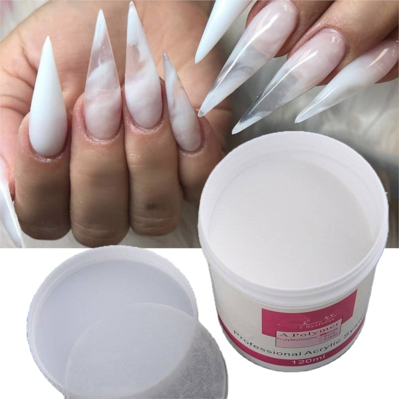 1Pot 120ml Nail Acrylic Powder - Acrylic Powder Clear ulasan dan harga