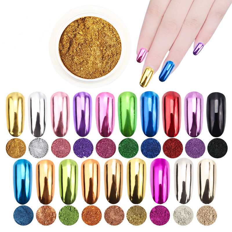 1Pc 19Colors Nail Glitter Mirr - Nail Glitter Chrome ulasan dan harga