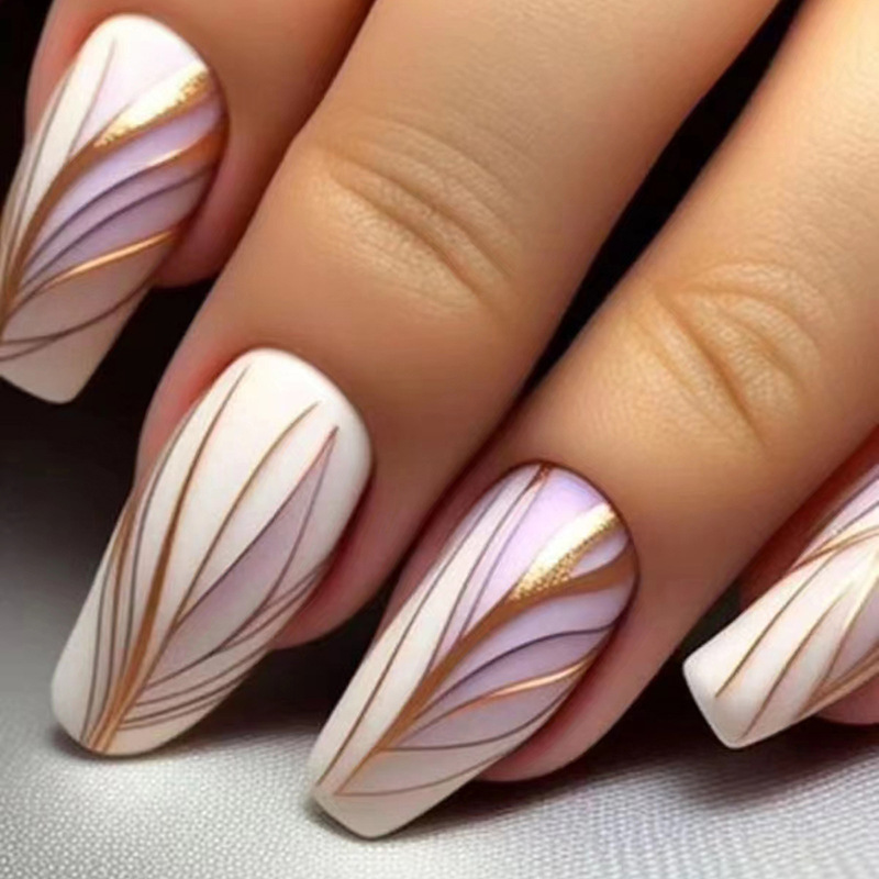 24Pcs Short Ballet False Nails - Nail Art Gliter ulasan dan harga