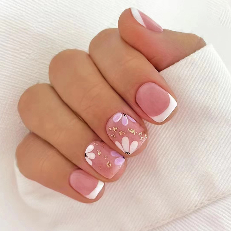 24Pcs Short Ballet False Nails - Nail Art Gliter ulasan dan harga