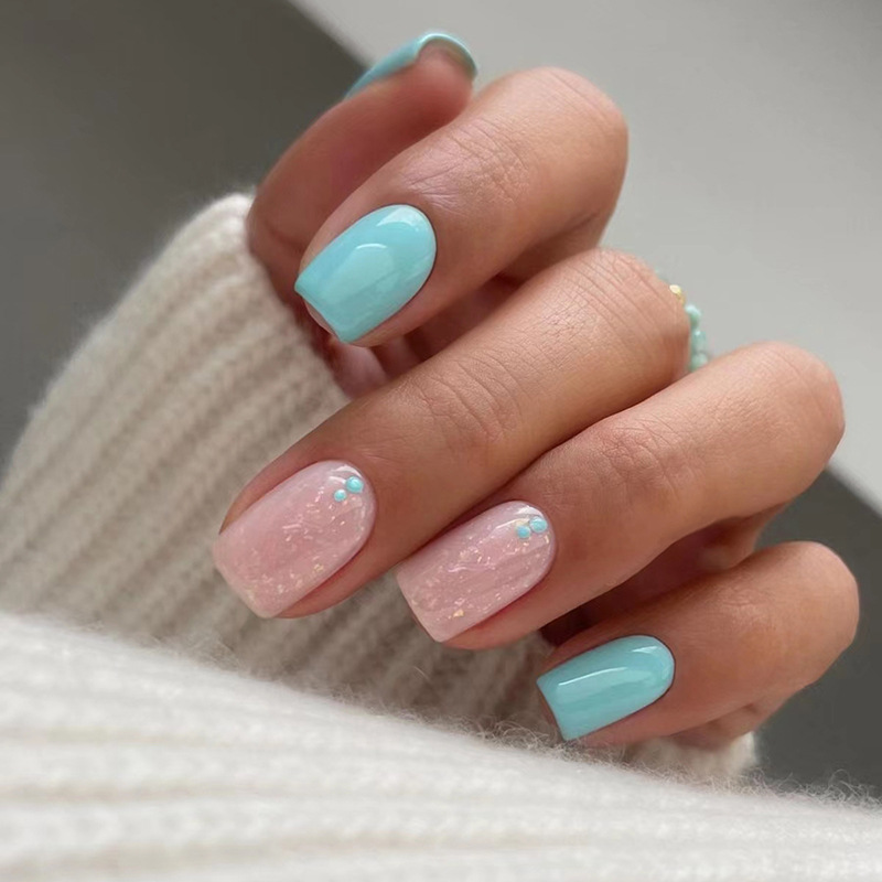 24Pcs Short Ballet False Nails - Nail Art Gliter ulasan dan harga