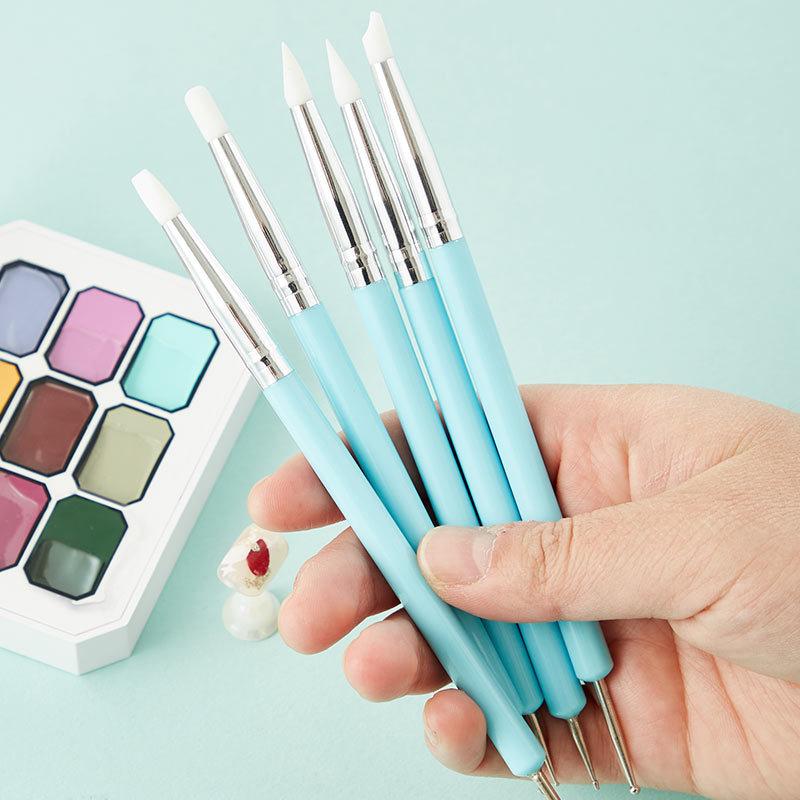 1/10/15Pcs Dual Ended Silicone - Nail Art Dotting Tool ulasan dan harga