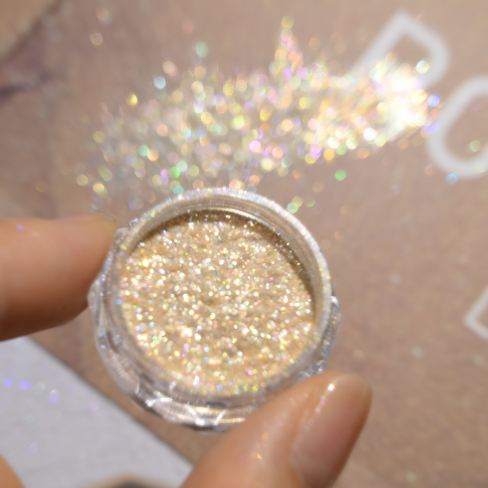 Super Shiny Gold Opal Nail Pow - Nail Glitter Chrome ulasan dan harga