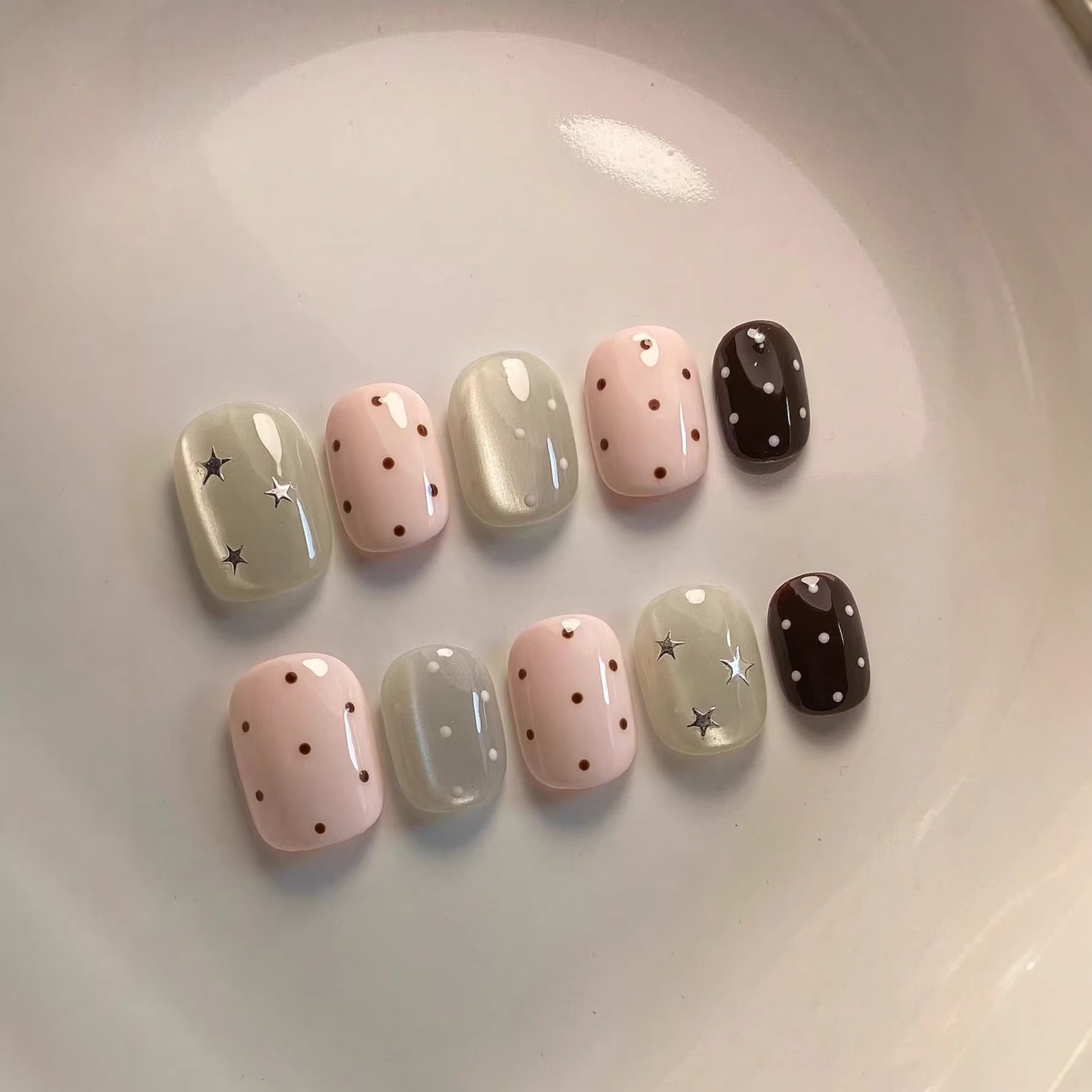 10Pcs Y2K Hot Girl Short Squar - Nail Art Gliter ulasan dan harga