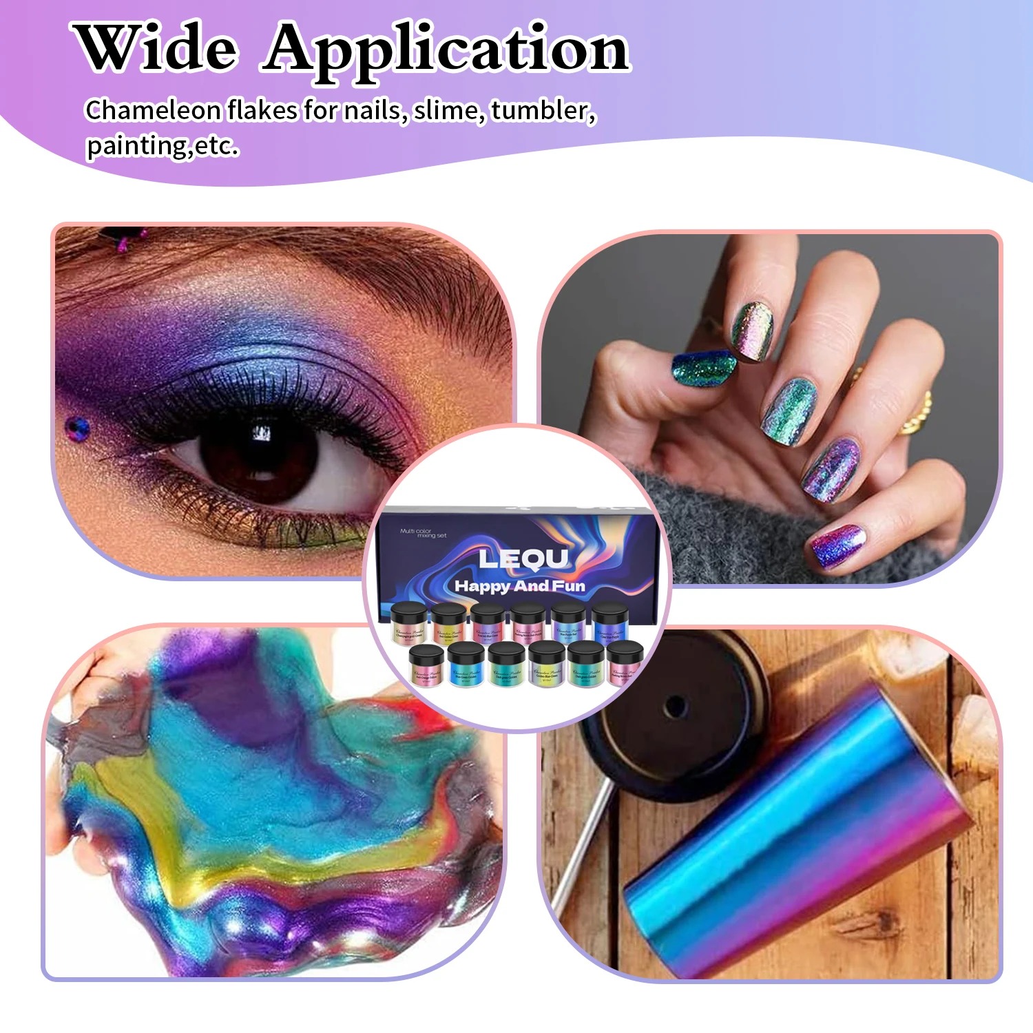 A set of chameleon pink nail c - Nail Glitter Chrome ulasan dan harga