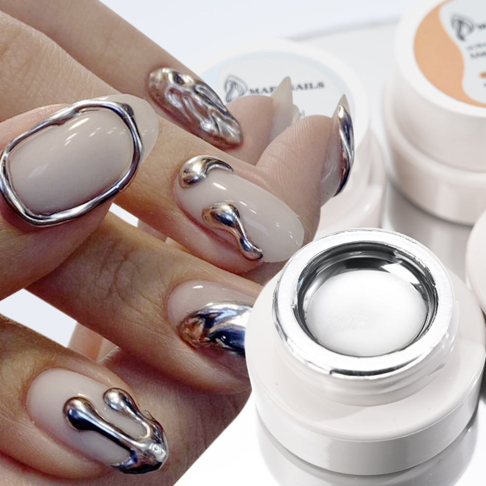 5ml Silver Gold Metallic Gel N - Nail Glitter Chrome ulasan dan harga