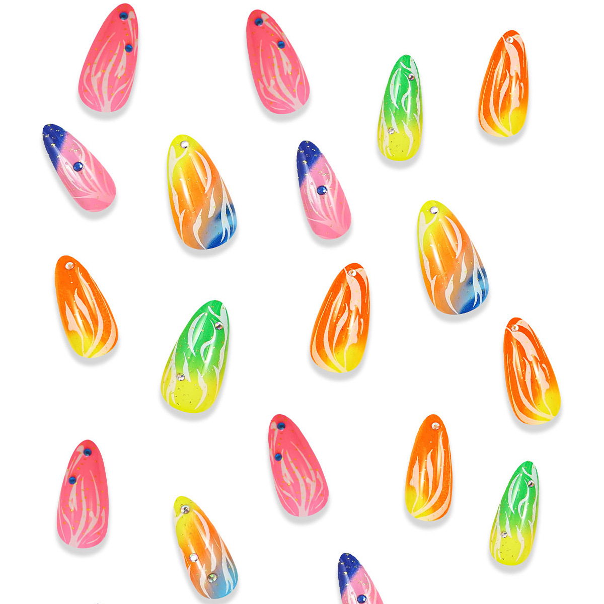 Press on Nails Long Stiletto F - Nail Art Gliter ulasan dan harga