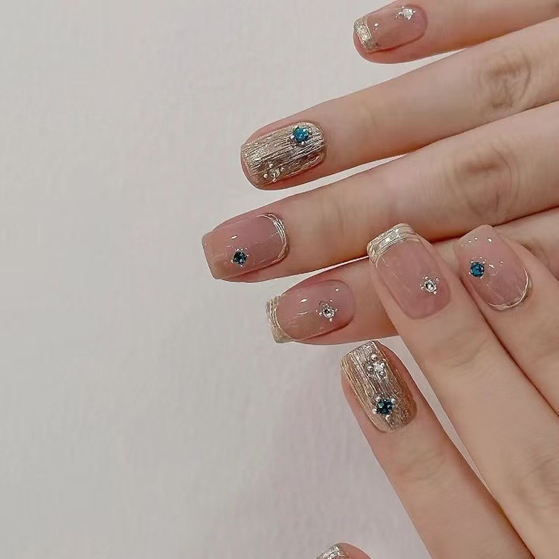10Pcs Short Square French Hand - Nail Art Cat Eye ulasan dan harga