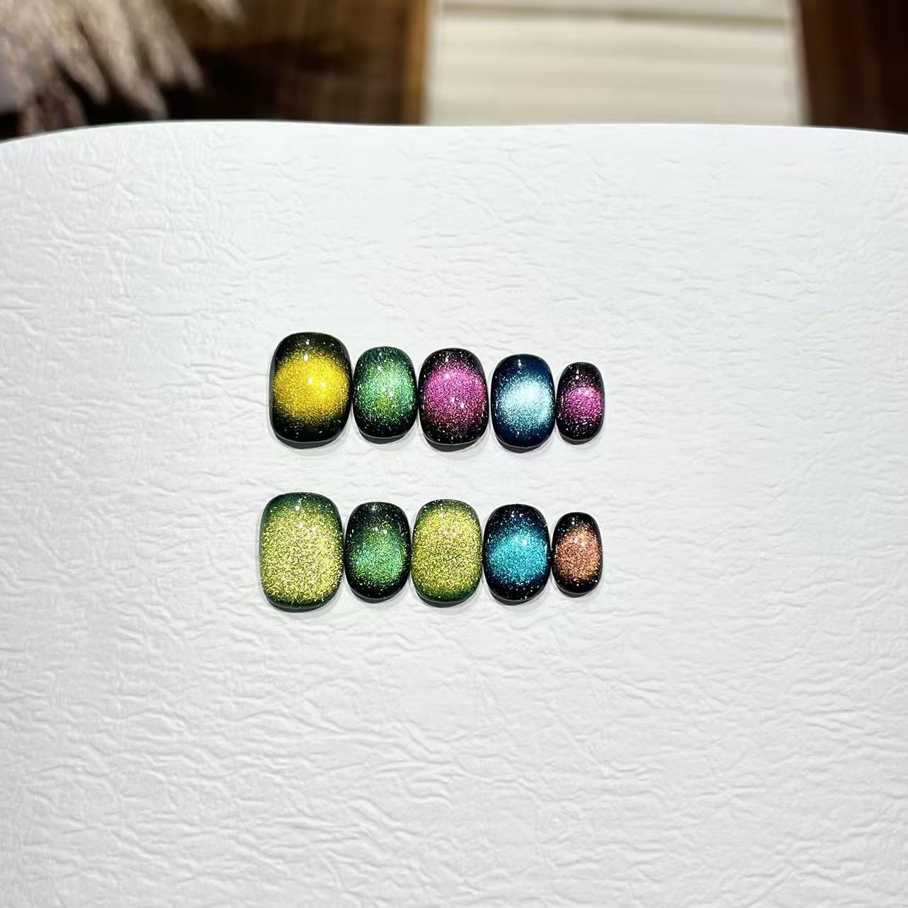 10PCS Sweet Cool Colorful Cat  - Nail Art Cat Eye ulasan dan harga