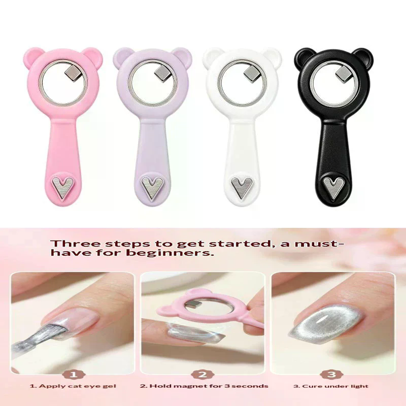 1Pcs Portable 2 In 1 Cute Bear - Nail Art Cat Eye ulasan dan harga