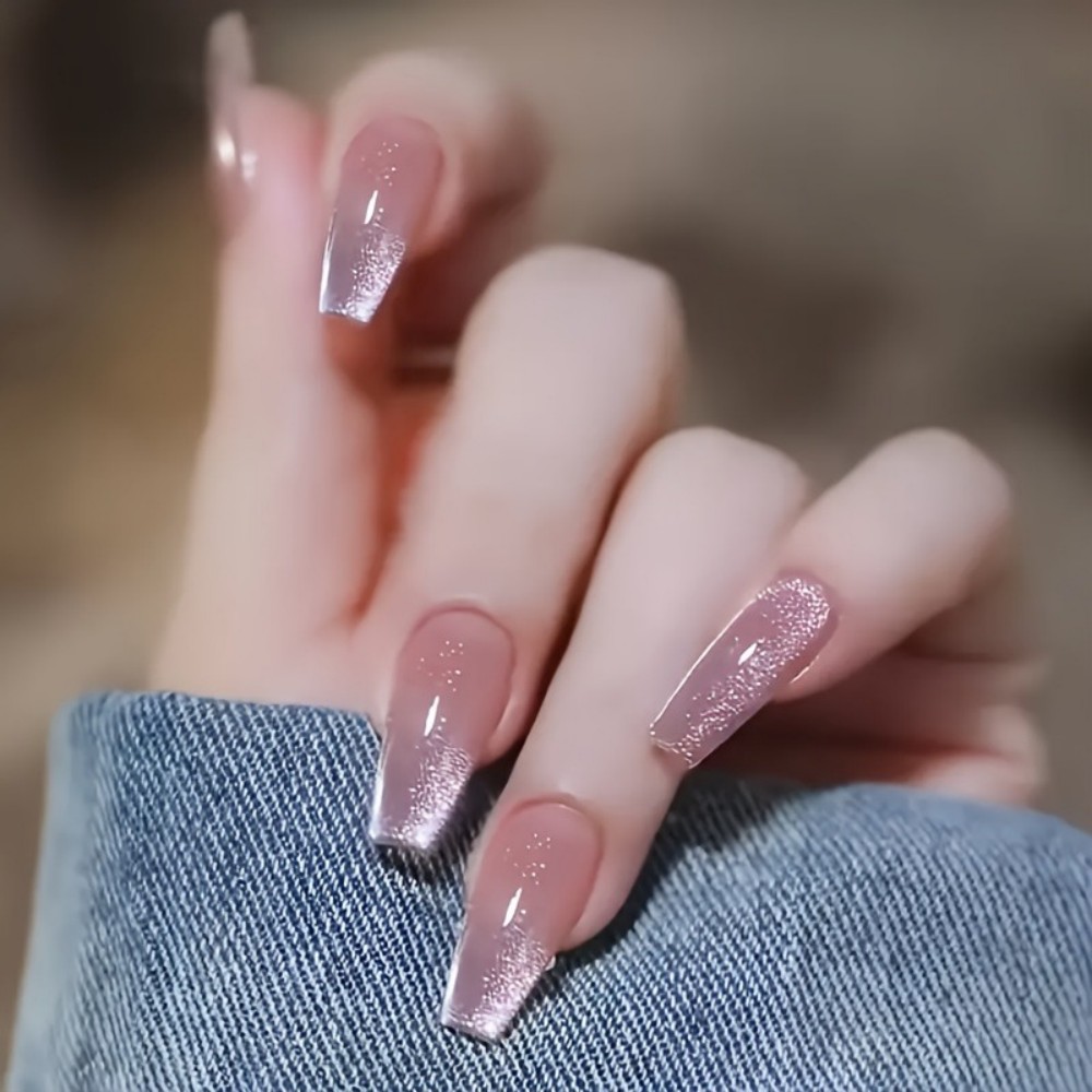 24pcs Sparkling Pink Glitter C - Nail Art Gliter ulasan dan harga