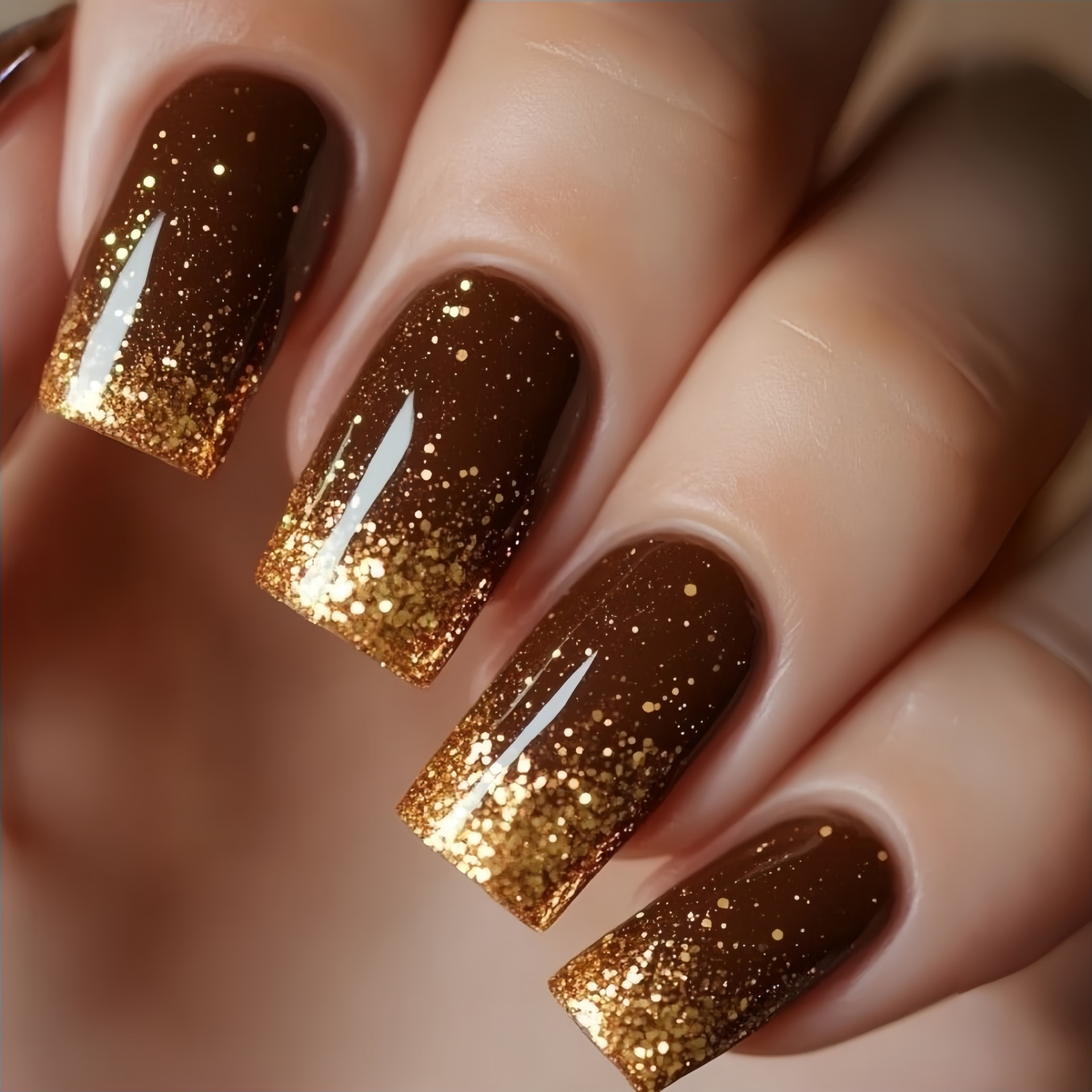Short Medium fake nails Gradie - Nail Art Gliter ulasan dan harga