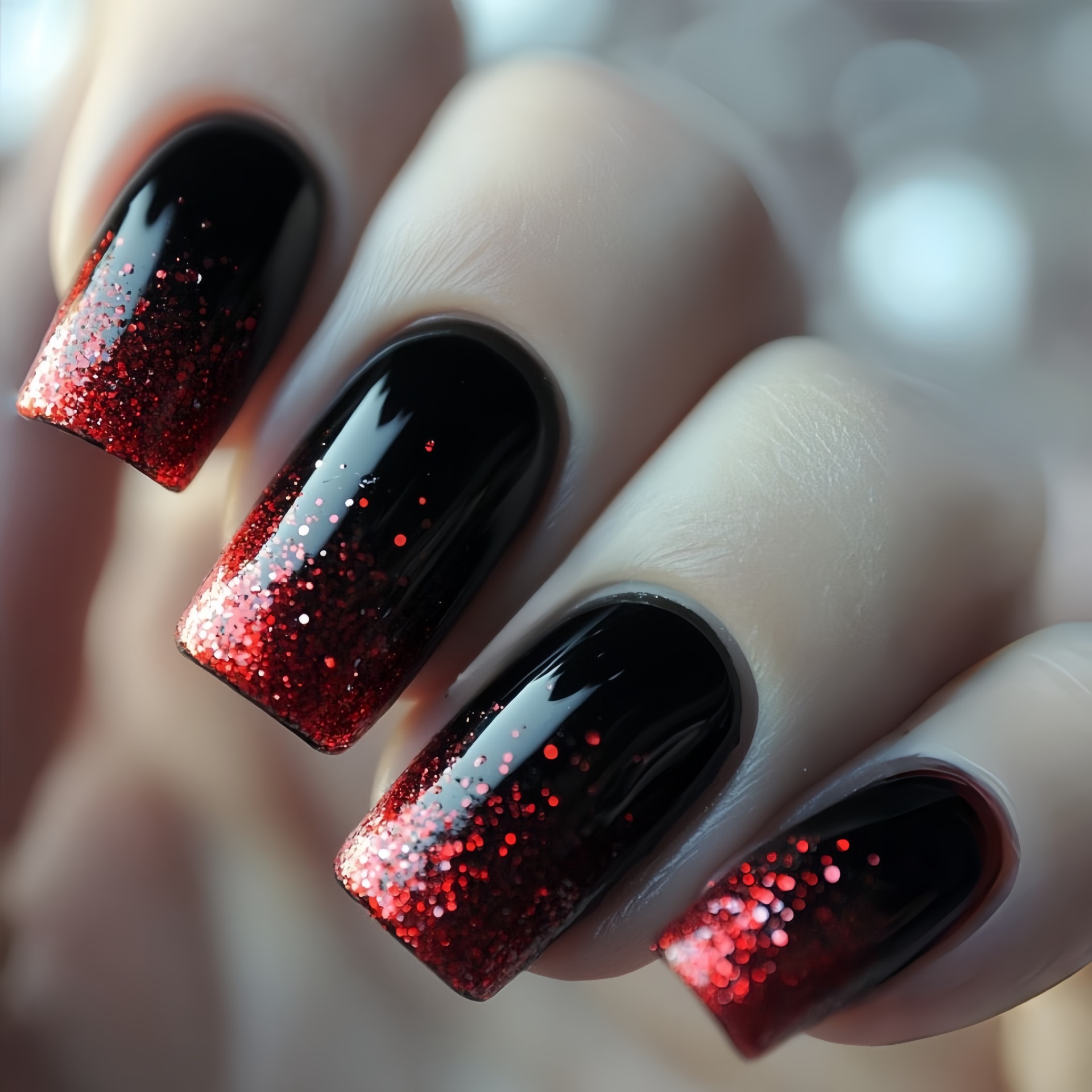 Short Medium fake nails Gradie - Nail Art Gliter ulasan dan harga