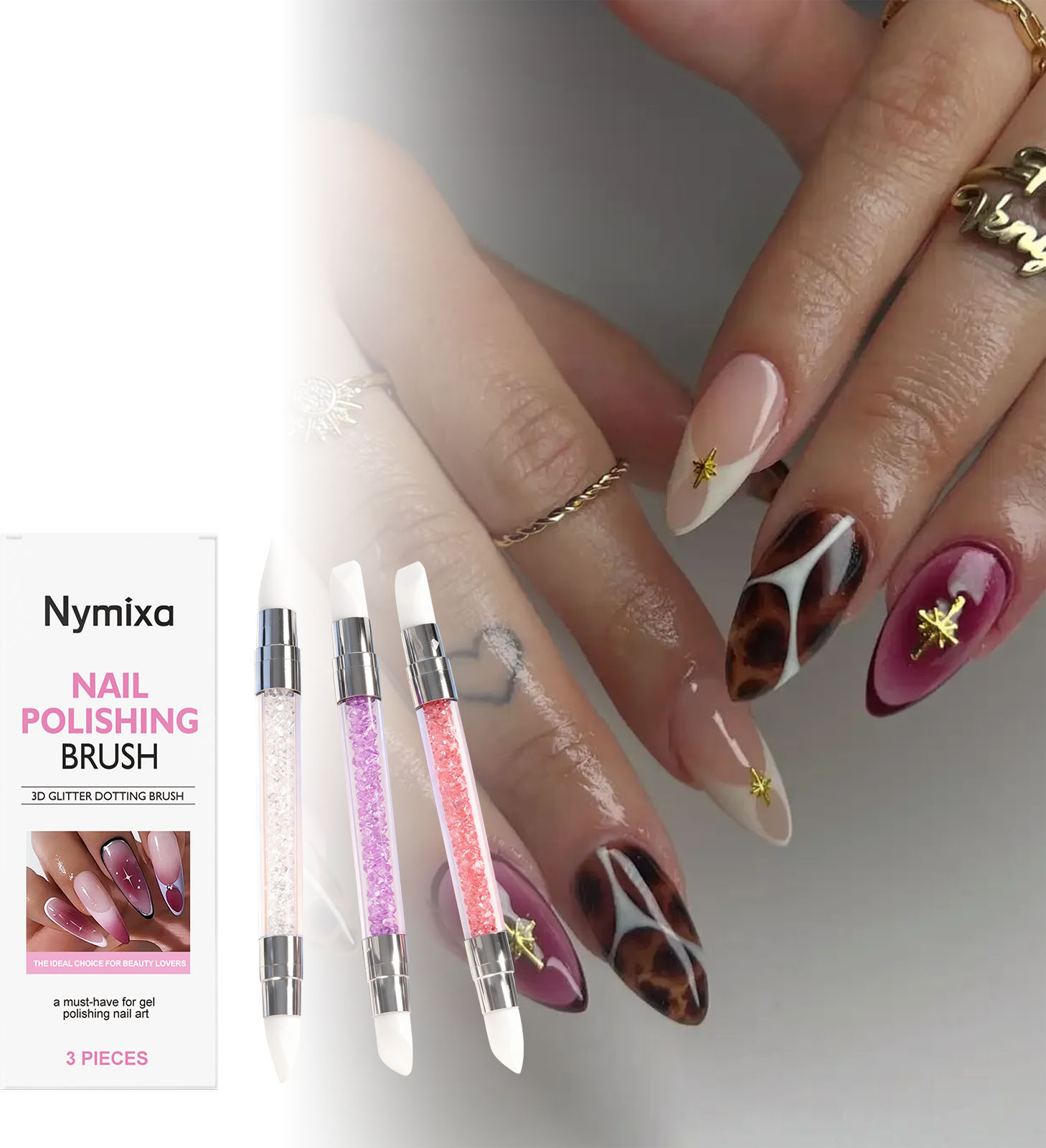 Nymixa 3 PCS Dual Head Silicon - Nail Art Dotting Tool ulasan dan harga