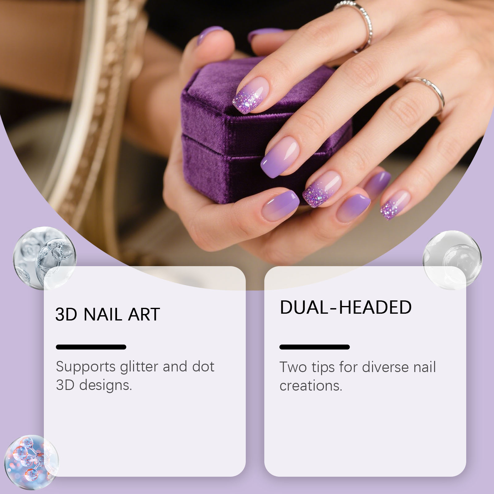 Nymixa 3 PCS Dual Head Silicon - Nail Art Dotting Tool ulasan dan harga