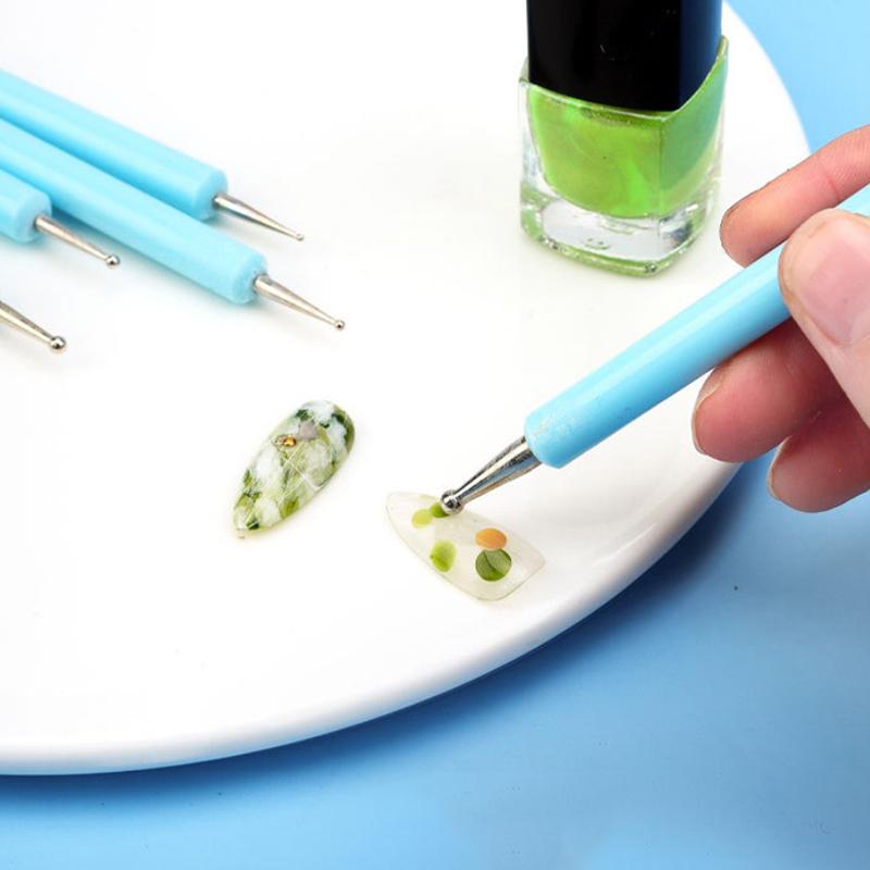 1/10/15 Pcs/Set Dual Ended Rhi - Nail Art Dotting Tool ulasan dan harga