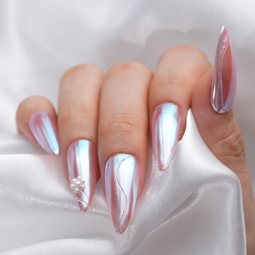 Chrome Nail Powder, Glossy Aur - Nail Glitter Chrome ulasan dan harga