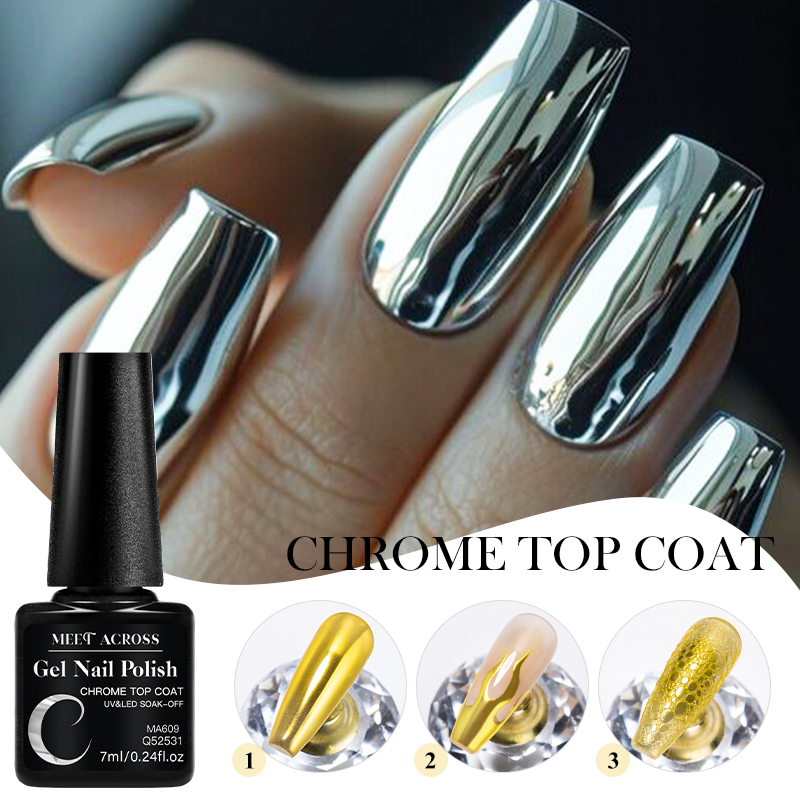 7ML Chrome Top Coat For Mirror - Nail Glitter Chrome ulasan dan harga