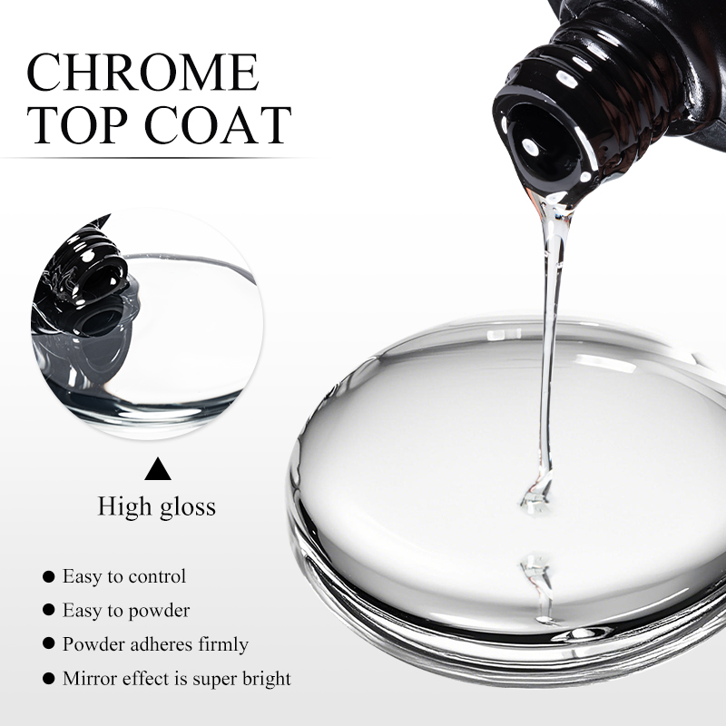 7ML Chrome Top Coat For Mirror - Nail Glitter Chrome ulasan dan harga