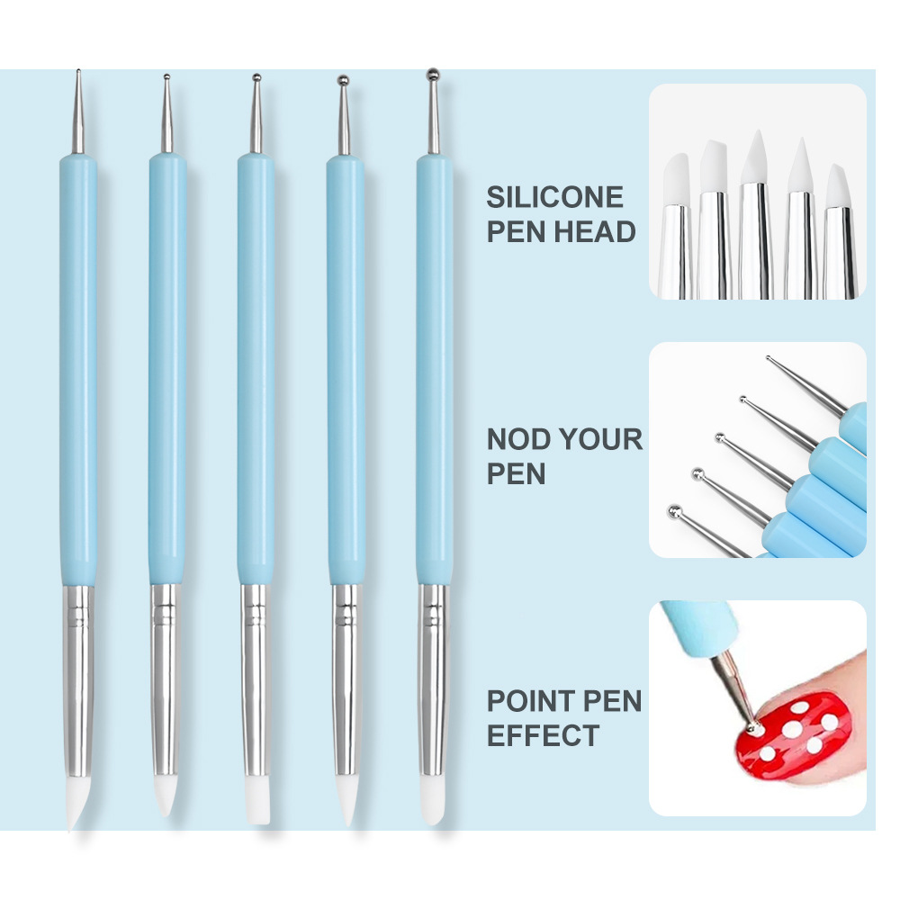 1/3/5/6/pcs/set Nail Art Brush - Nail Art Dotting Tool ulasan dan harga