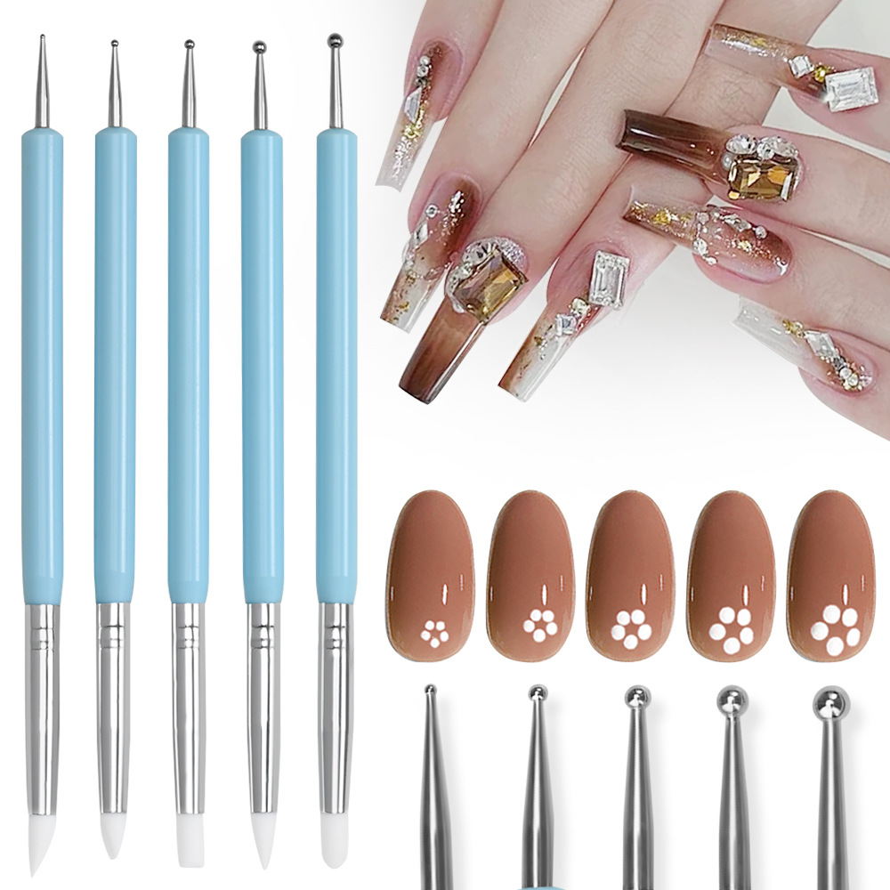 1/3/5/6/pcs/set Nail Art Brush - Nail Art Dotting Tool ulasan dan harga
